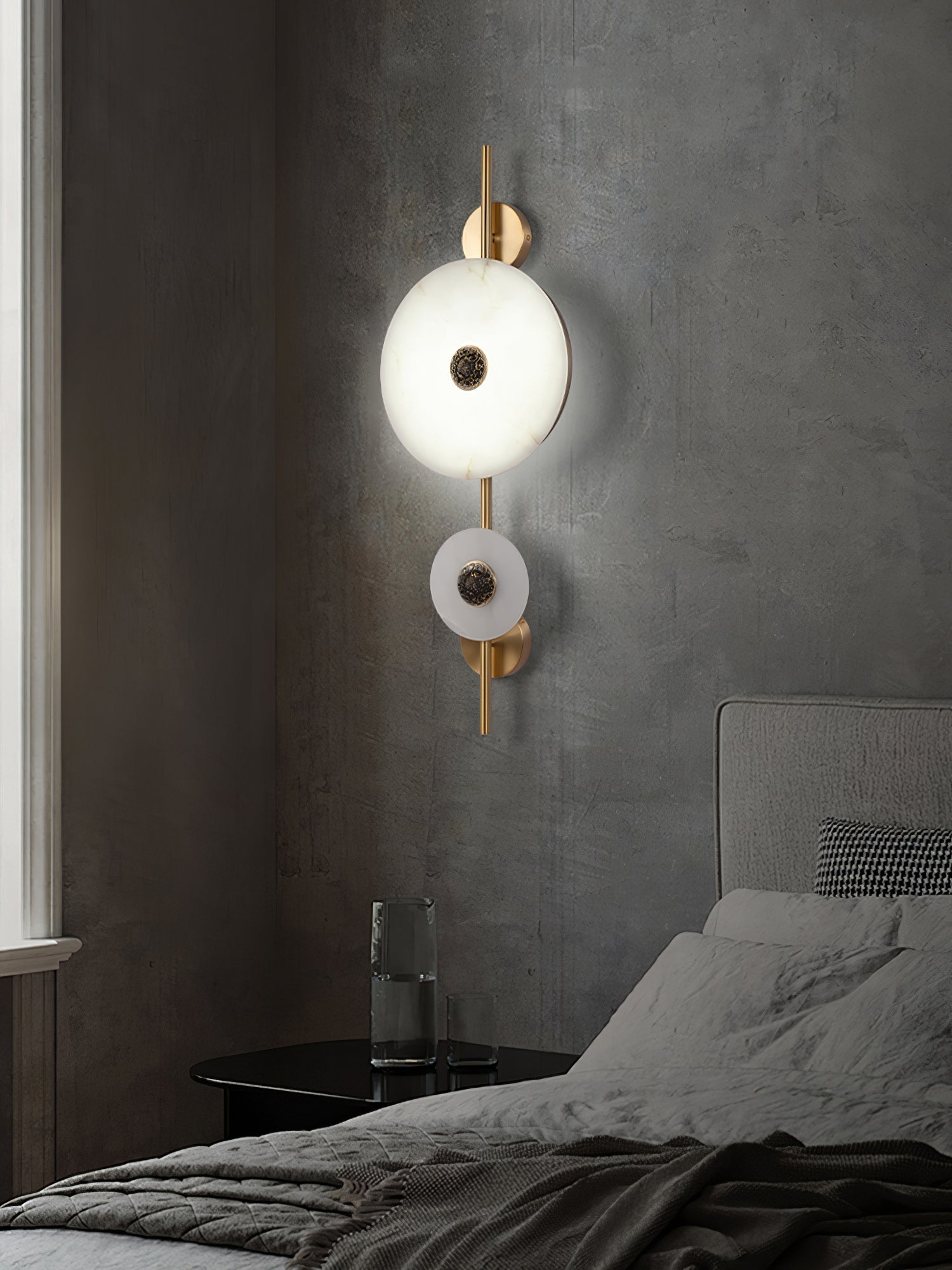 Alabaster Eclipse Wall Light, Hardwired Wall Sconce, detail 19