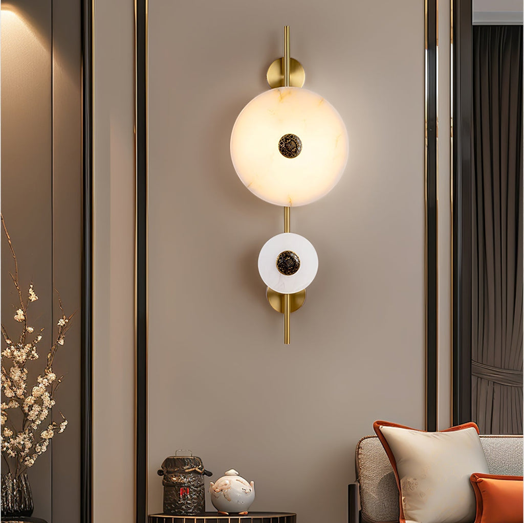 Alabaster Eclipse Wall Light, Hardwired Wall Sconce, detail 8