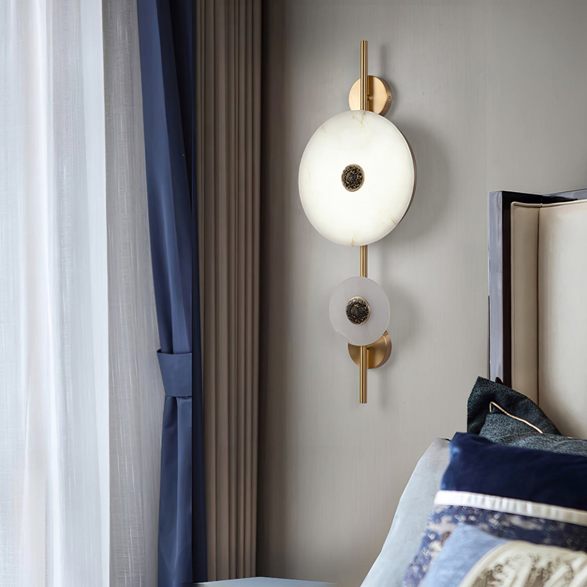 Alabaster Eclipse Wall Light, Hardwired Wall Sconce, detail 13