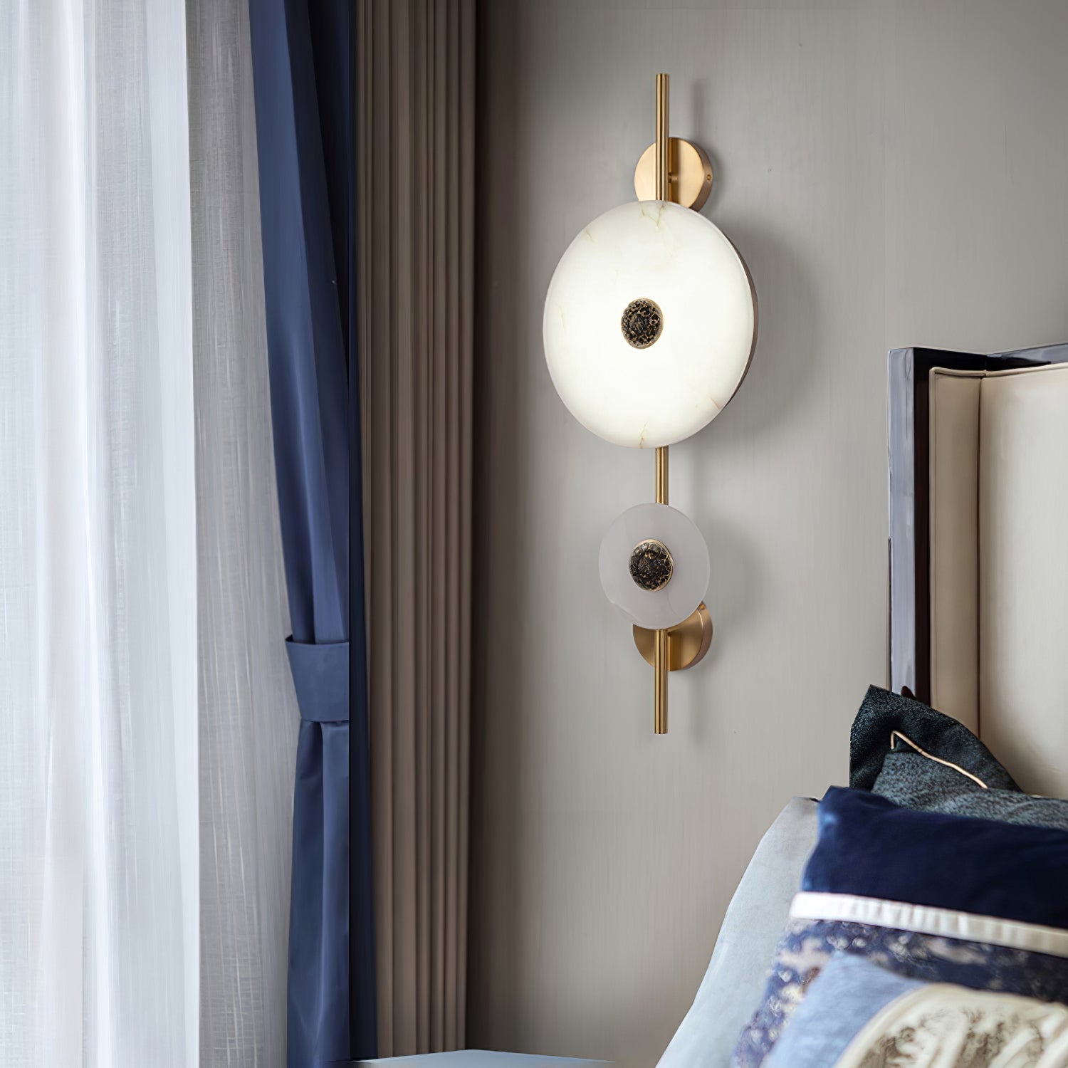 Alabaster Eclipse Wall Light, Hardwired Wall Sconce, detail 13