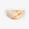 Alabaster Half-Moon Wall Light, Hardwired Wall Sconce, Metal, Dia 32cm x H 16.5cm