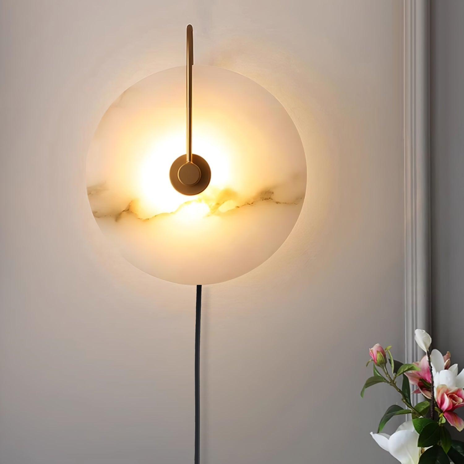 Alabaster Plug-In LED Wall Light, Plug-In Wall Sconce, detail 9