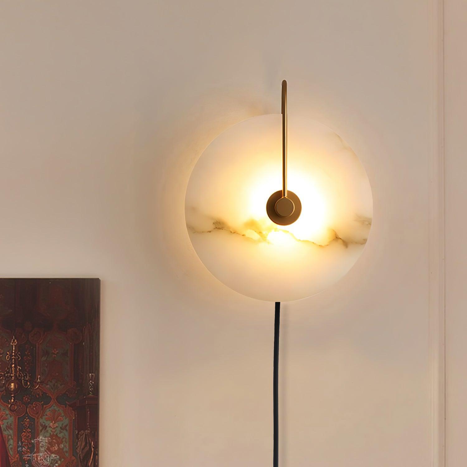 Alabaster Plug-In LED Wall Light, Plug-In Wall Sconce, detail 12