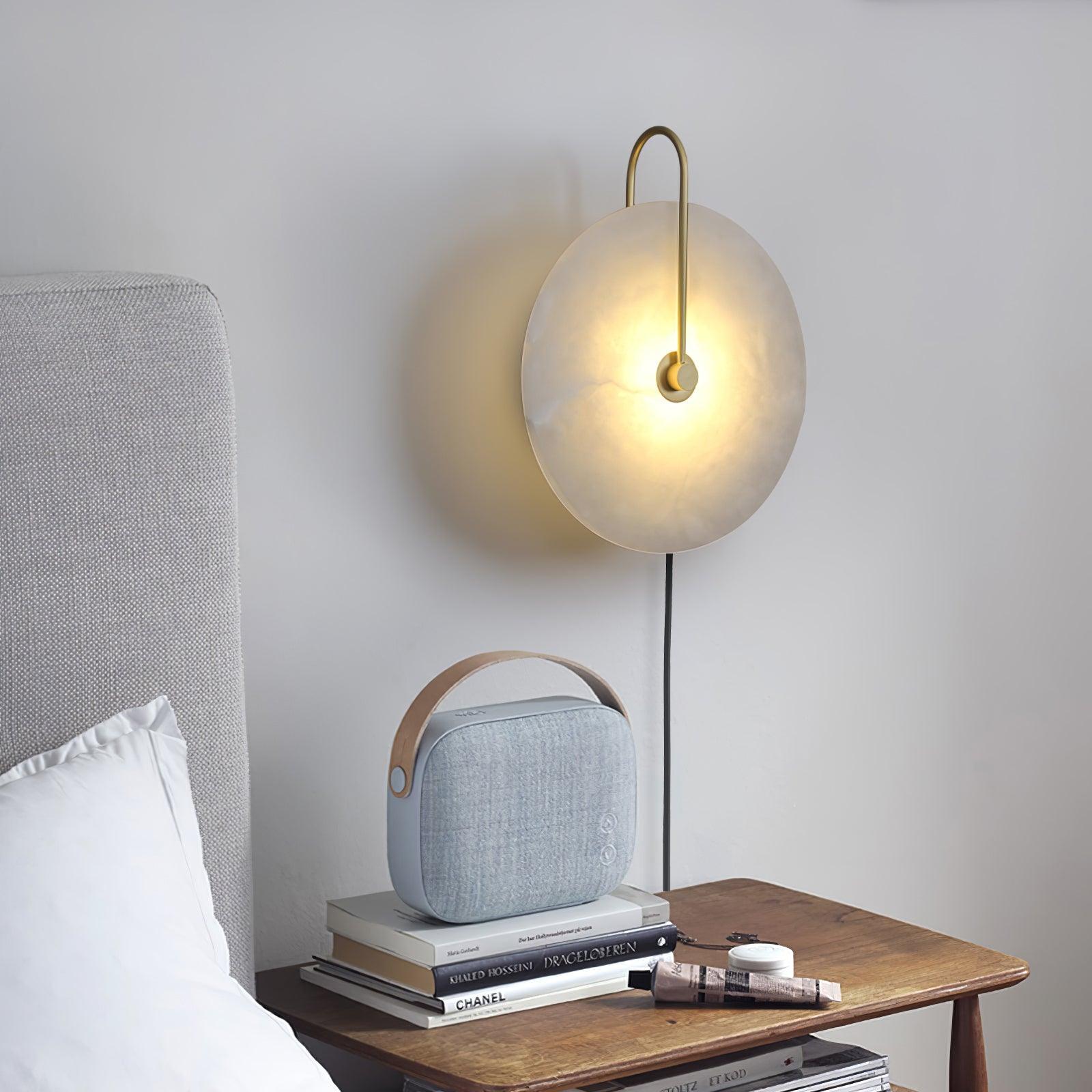 Alabaster Plug-In LED Wall Light, Plug-In Wall Sconce, detail 3