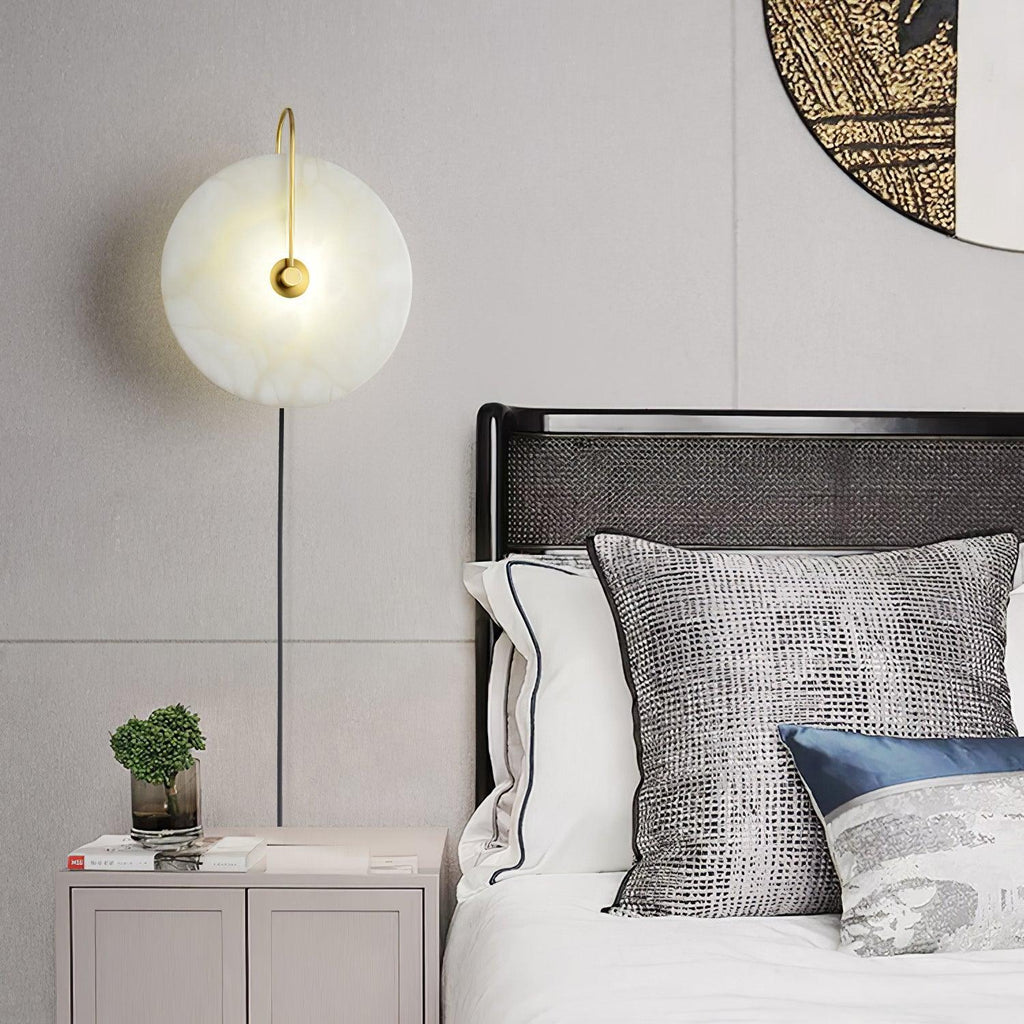 Alabaster Plug-In LED Wall Light, Plug-In Wall Sconce, detail 5
