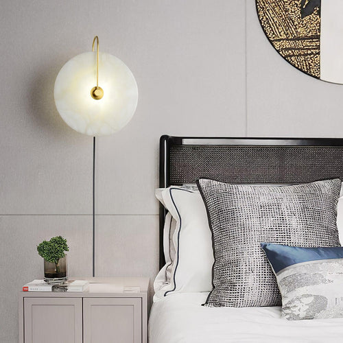 Alabaster Plug-In LED Wall Light, Plug-In Wall Sconce, detail 5