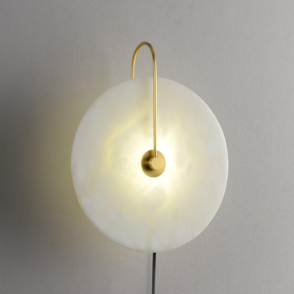 Alabaster Plug-In LED Wall Light, Plug-In Wall Sconce, detail 11