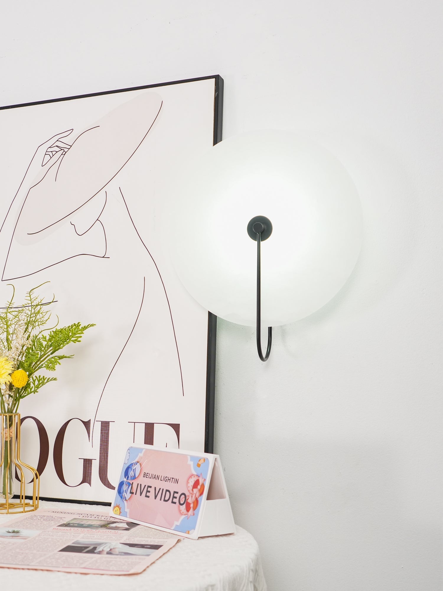 Alabaster LED Wall Light, Hardwired Wall Sconce, detail 59