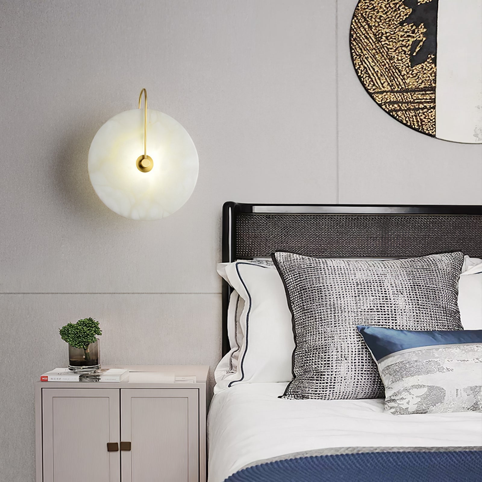 Alabaster LED Wall Light, Hardwired Wall Sconce, detail 3