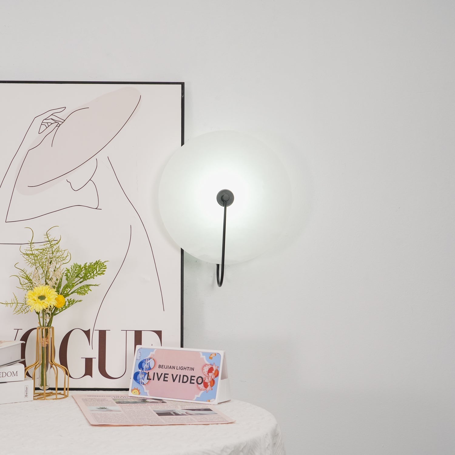 Alabaster LED Wall Light, Hardwired Wall Sconce, detail 7