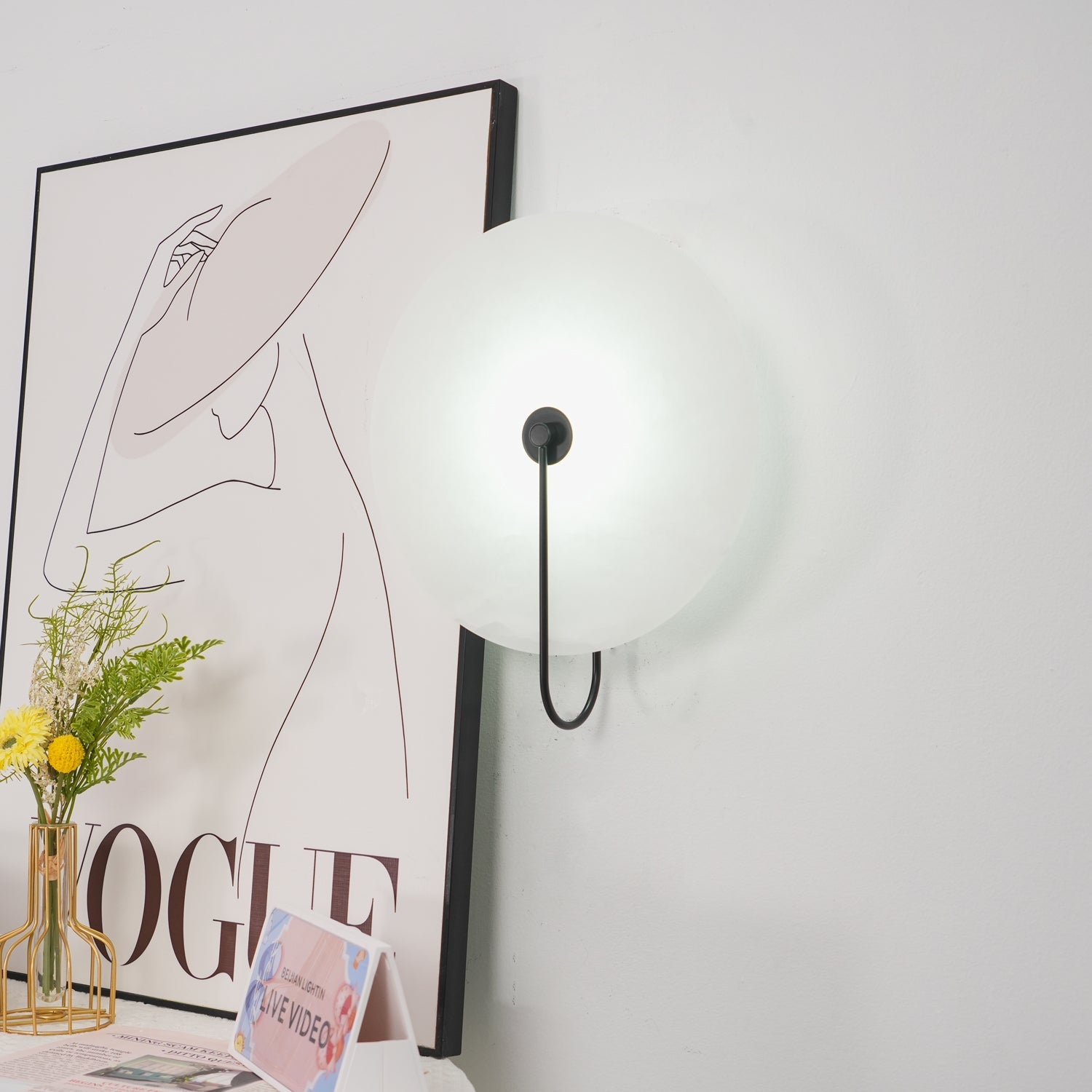 Alabaster LED Wall Light, Hardwired Wall Sconce, detail 6