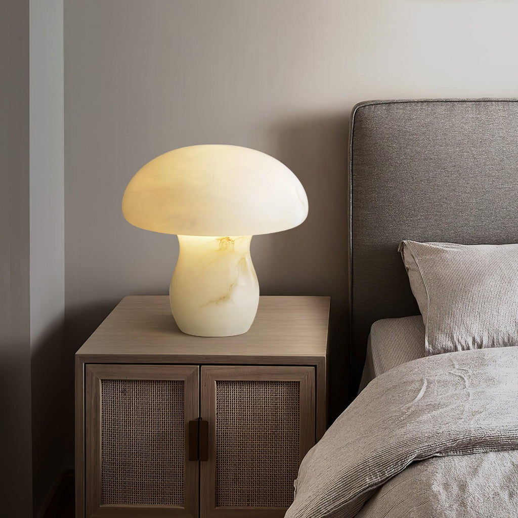 Alabaster Mushroom Table Light, Bedside Table Lamp, detail 4