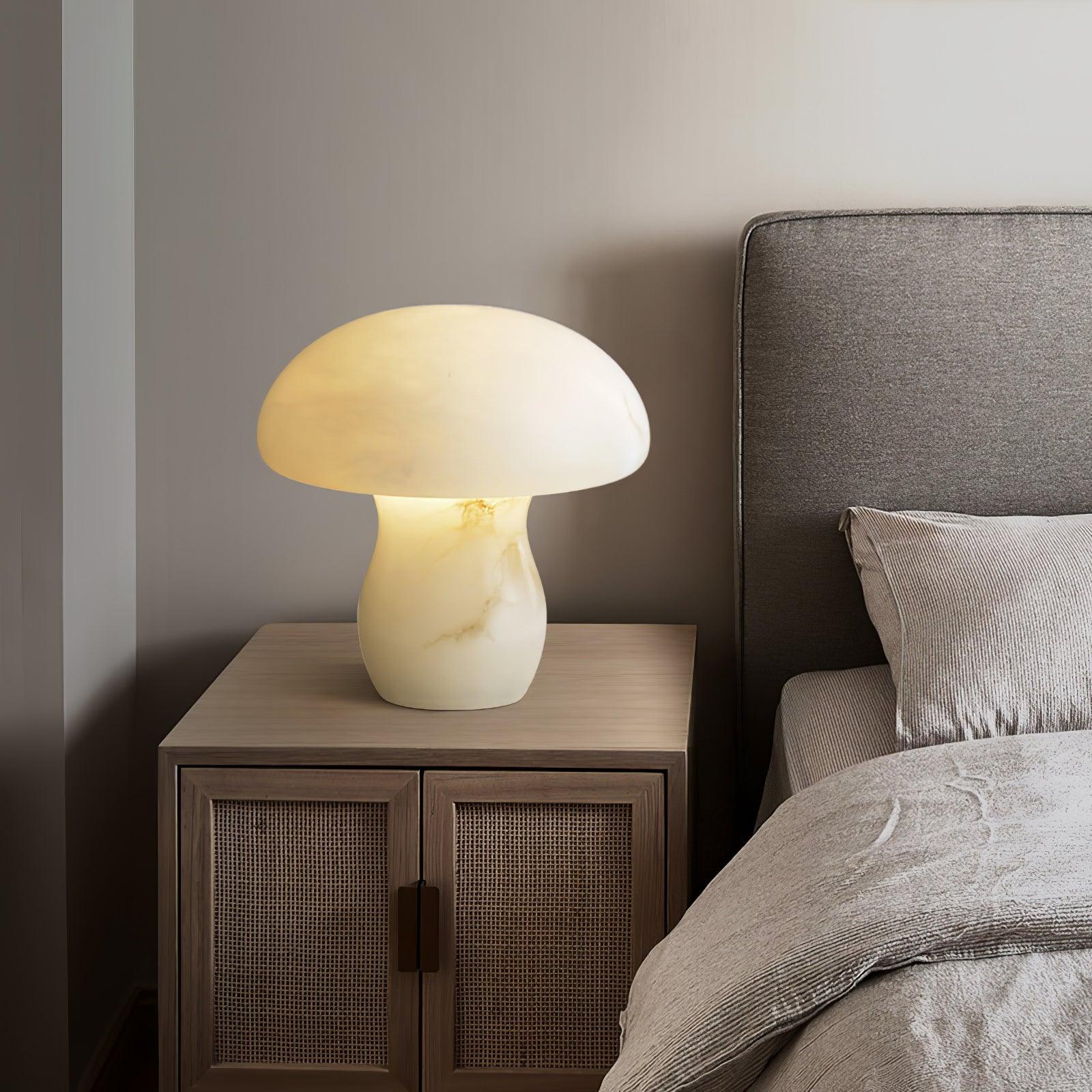 Alabaster Mushroom Table Light, Bedside Table Lamp, detail 4