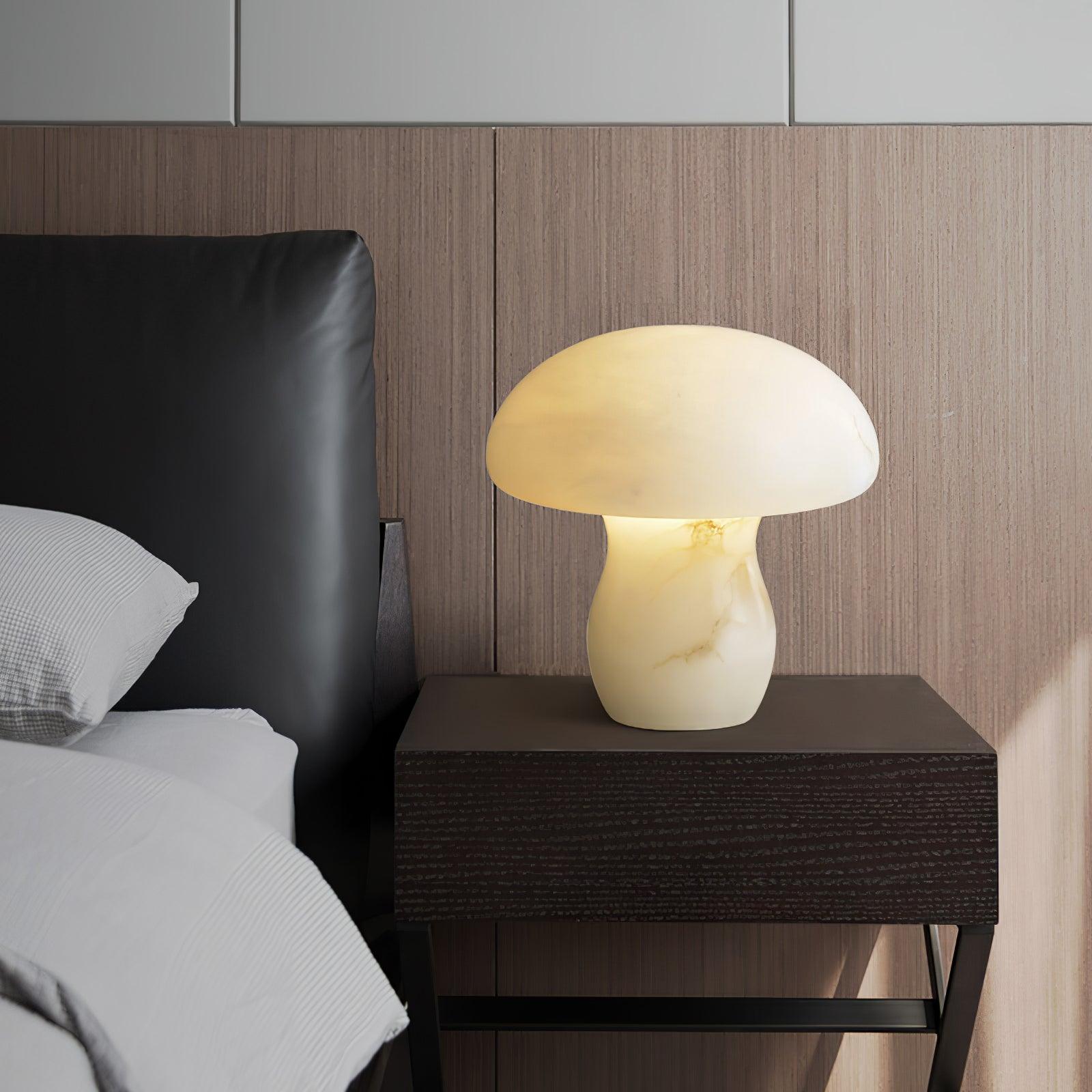 Alabaster Mushroom Table Light, Bedside Table Lamp, detail 3