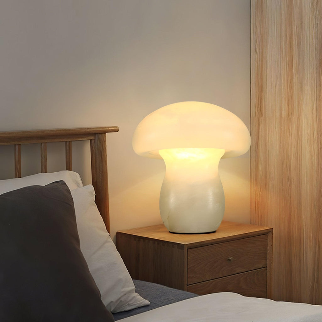 Alabaster Mushroom Table Light, Bedside Table Lamp, detail 16