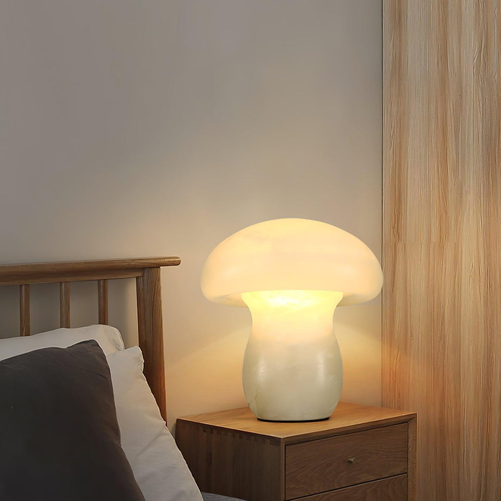 Alabaster Mushroom Table Light, Bedside Table Lamp, detail 5
