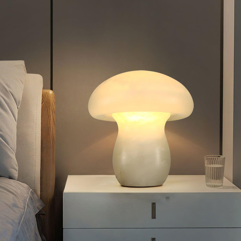 Alabaster Mushroom Table Light, Bedside Table Lamp, detail 20