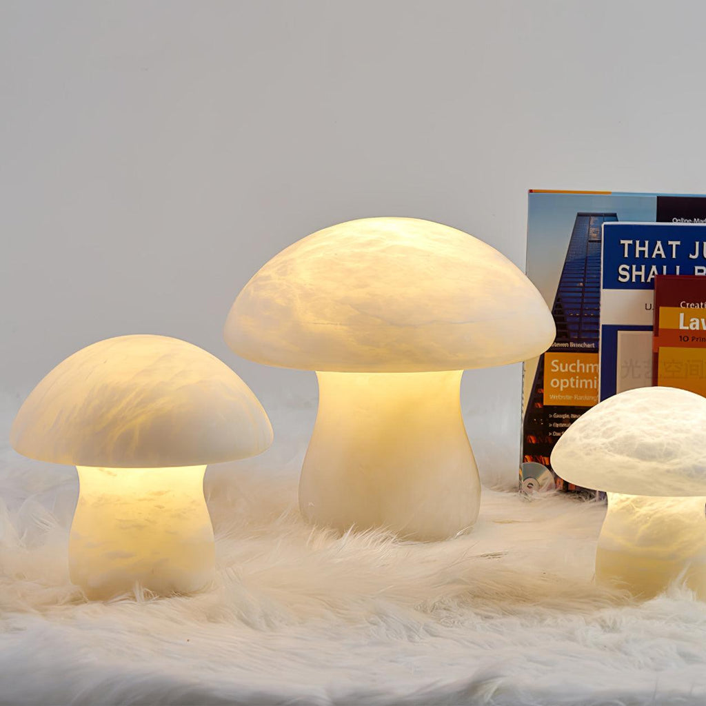 Alabaster Mushroom Table Light, Bedside Table Lamp, detail 6