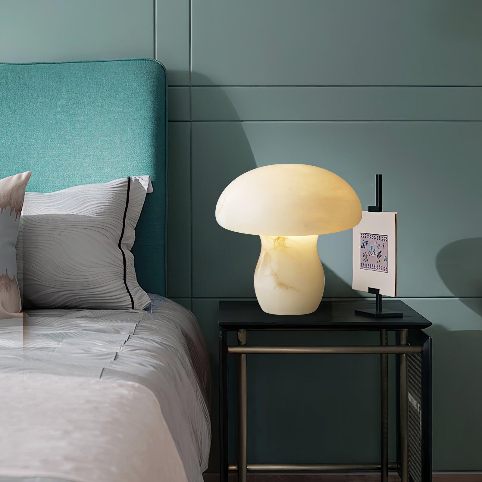 Alabaster Mushroom Table Light, Bedside Table Lamp, detail 9