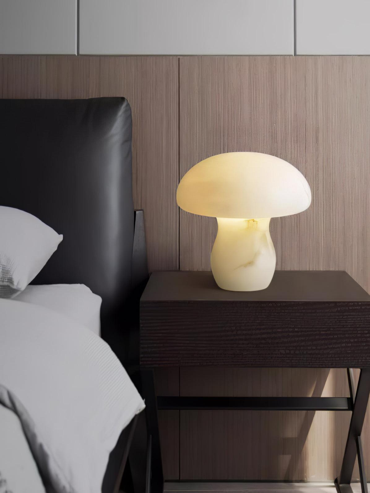 Alabaster Mushroom Table Light, Bedside Table Lamp, detail 10
