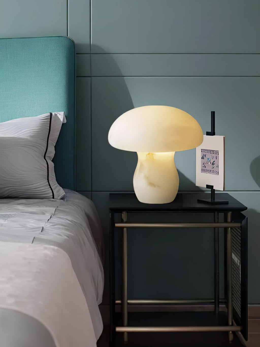 Alabaster Mushroom Table Light, Bedside Table Lamp, detail 11