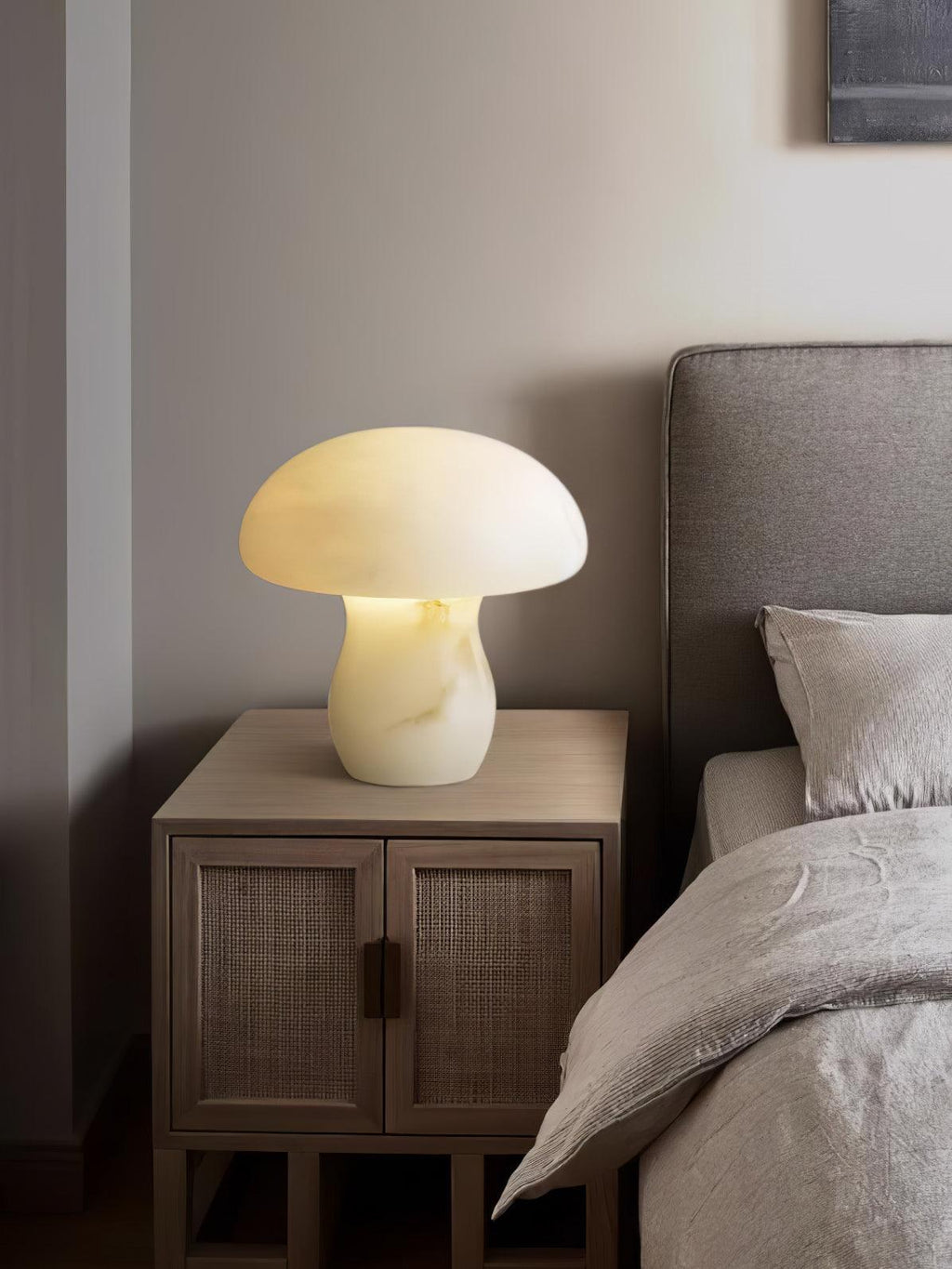 Alabaster Mushroom Table Light, Bedside Table Lamp, detail 12