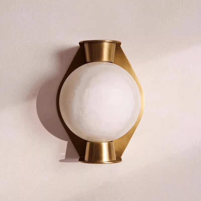 Alabaster Orb Alabaster Wall Light, Hardwired Wall Sconce, detail 17