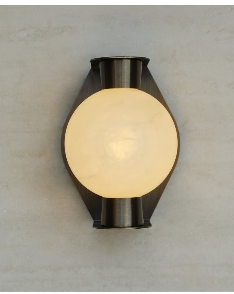 Alabaster Orb Alabaster Wall Light, Hardwired Wall Sconce, detail 21