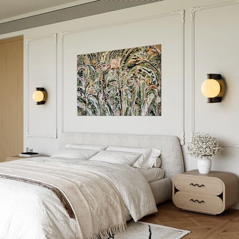 Alabaster Orb Alabaster Wall Light, Hardwired Wall Sconce, detail 9