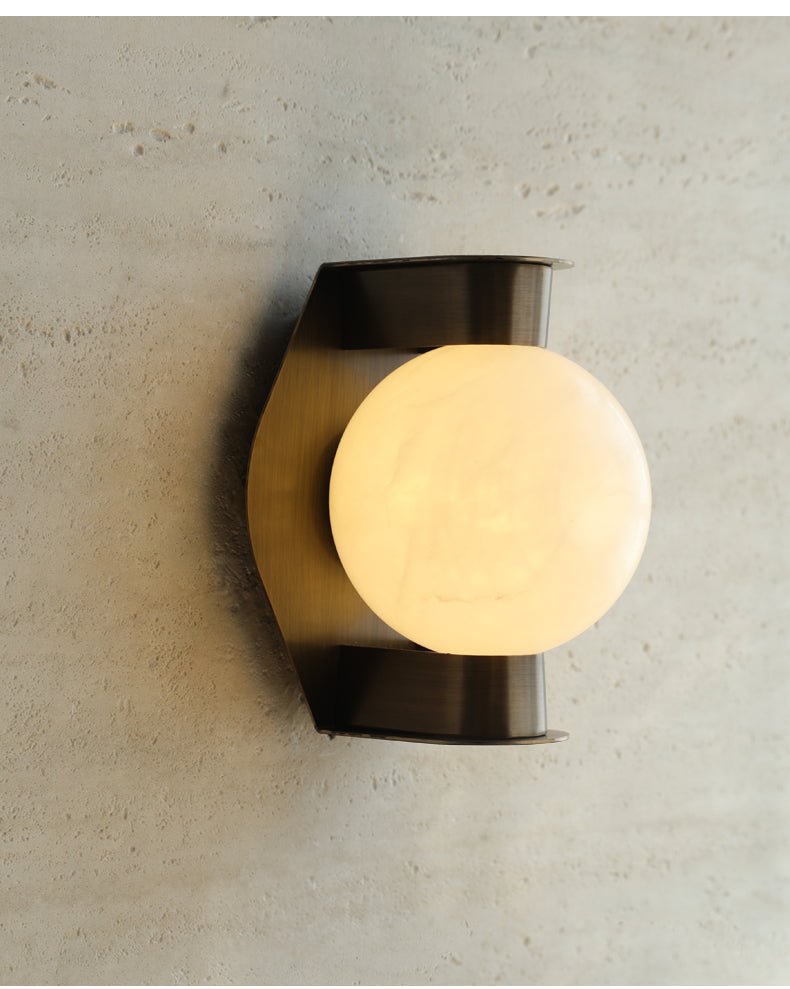 Alabaster Orb Alabaster Wall Light, Hardwired Wall Sconce, detail 12