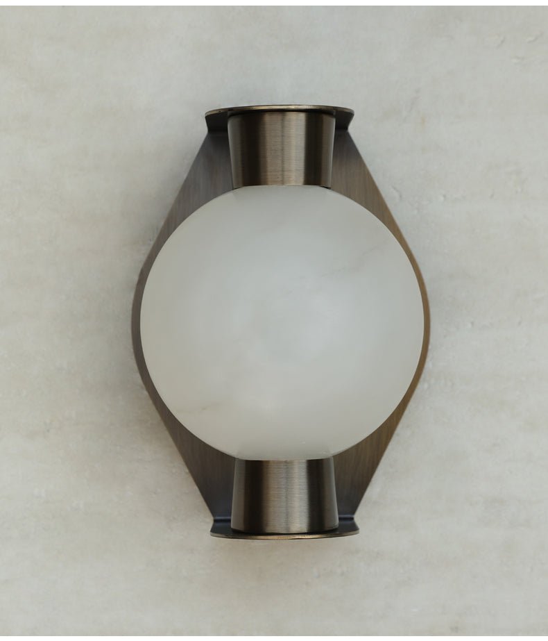 Alabaster Orb Alabaster Wall Light, Hardwired Wall Sconce, detail 14