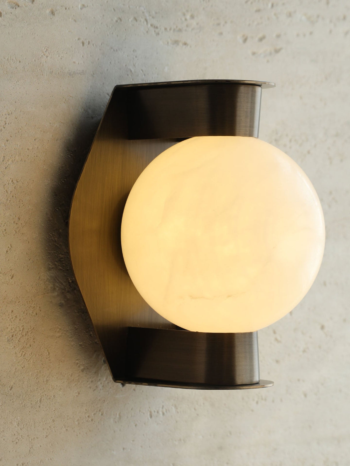 Alabaster Orb Alabaster Wall Light, Hardwired Wall Sconce, detail 15