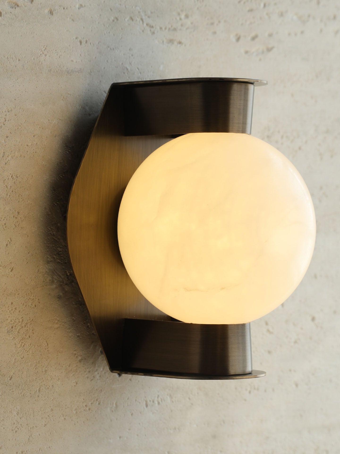 Alabaster Orb Alabaster Wall Light, Hardwired Wall Sconce, detail 15
