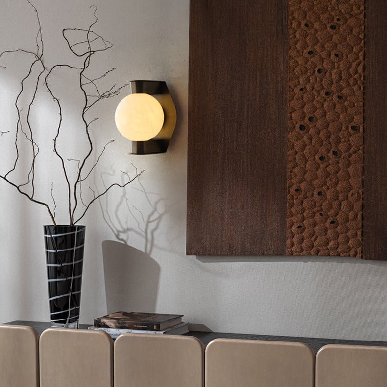Alabaster Orb Alabaster Wall Light, Hardwired Wall Sconce, detail 20