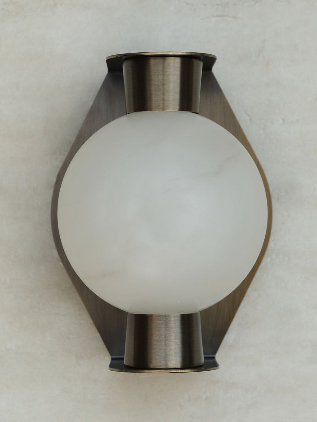 Alabaster Orb Alabaster Wall Light, Hardwired Wall Sconce, detail 3
