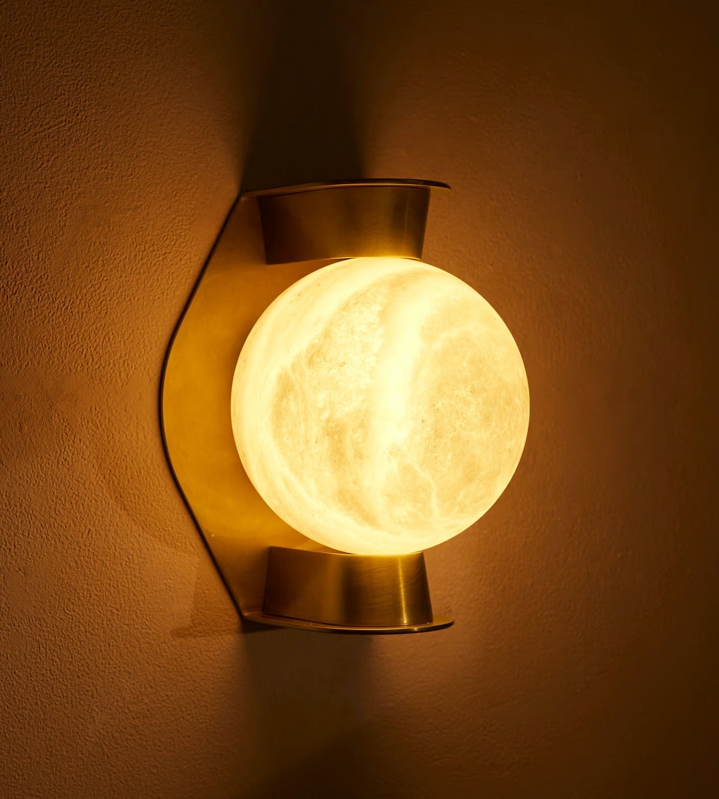 Alabaster Orb Alabaster Wall Light, Hardwired Wall Sconce, detail 4