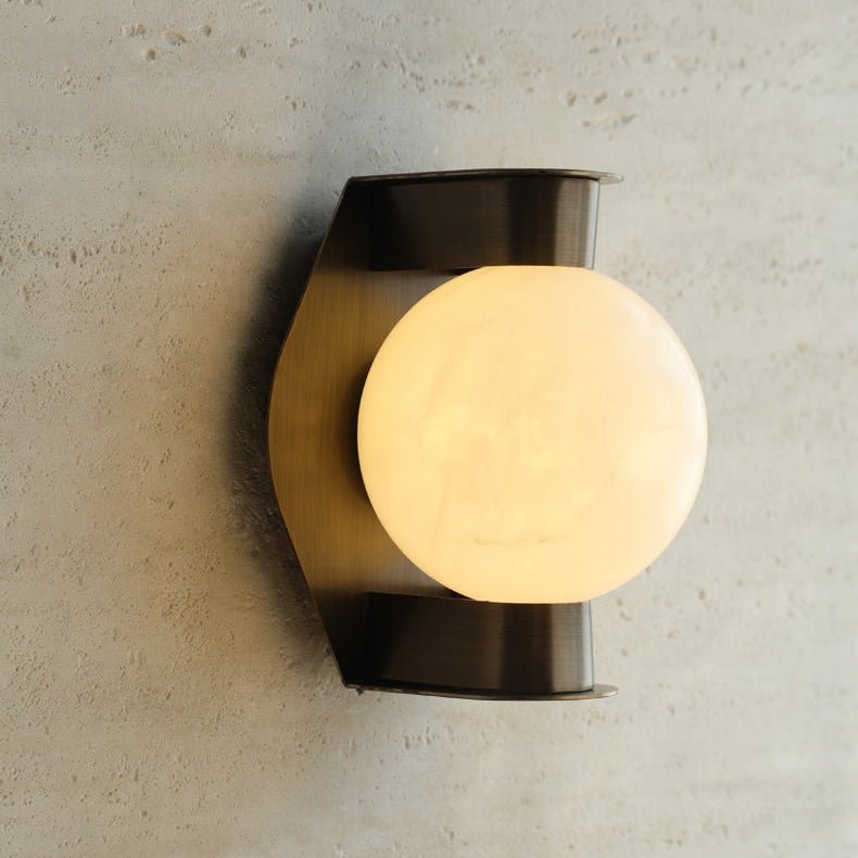 Alabaster Orb Alabaster Wall Light, Hardwired Wall Sconce, detail 22