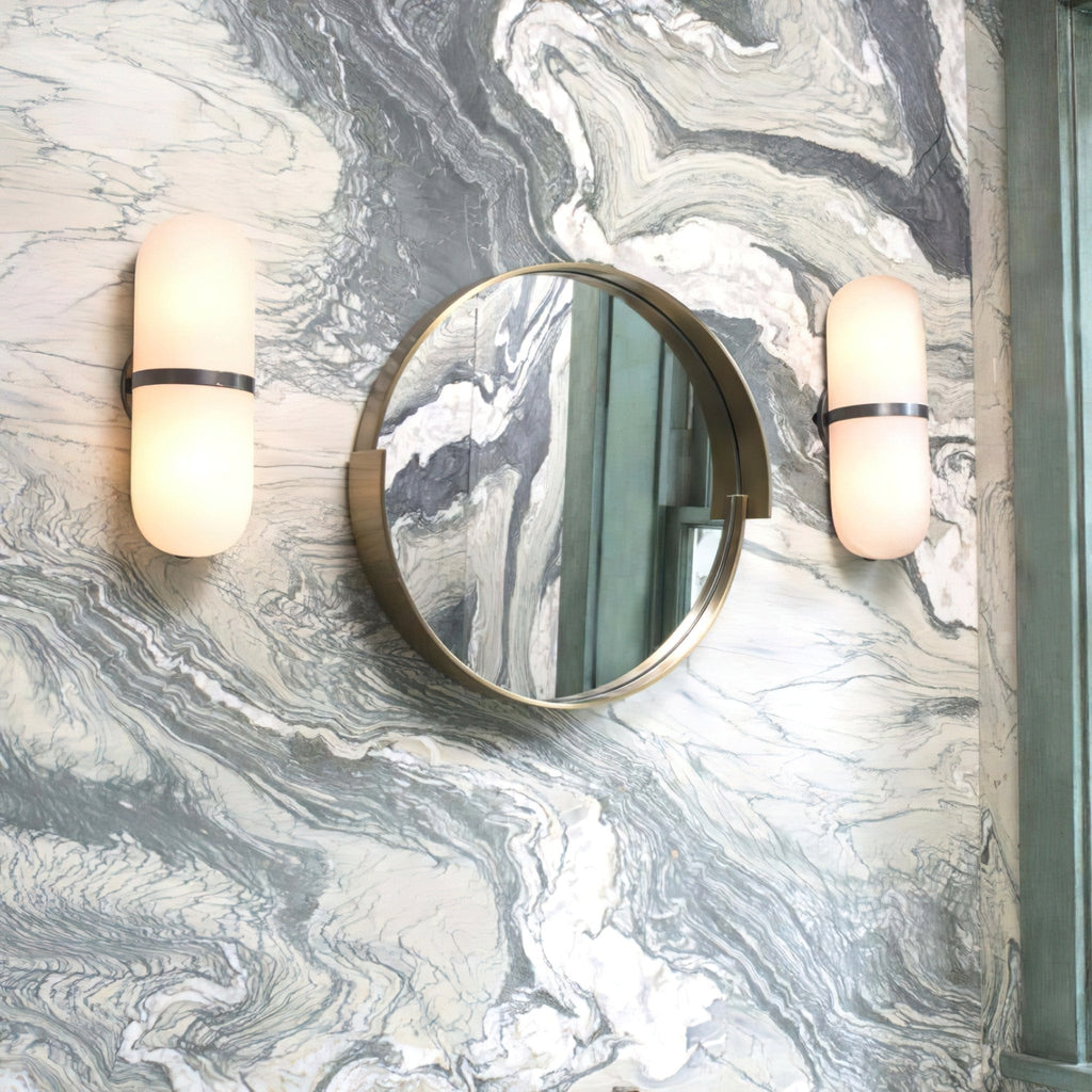 Alabaster Pill Wall Light, Hardwired Wall Sconce, detail 20