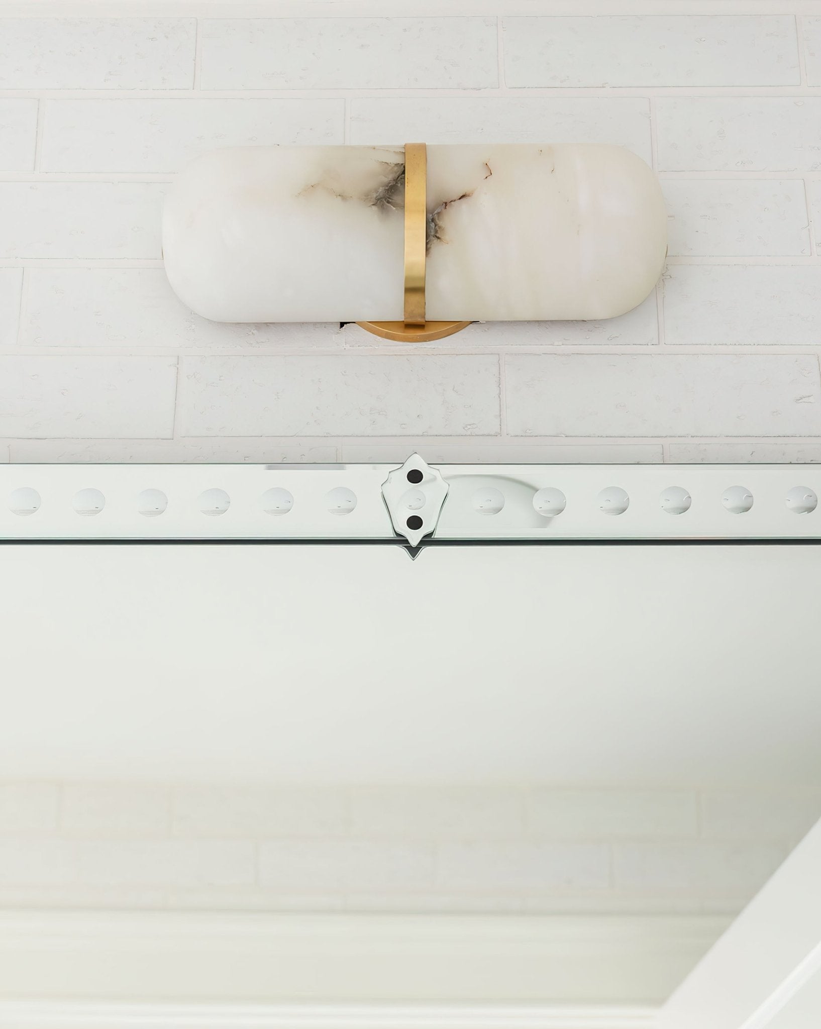 Alabaster Pill Wall Light, Hardwired Wall Sconce, detail 25