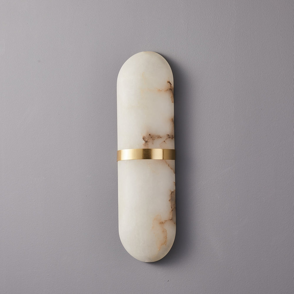 Alabaster Pill Wall Light, Hardwired Wall Sconce, detail 36