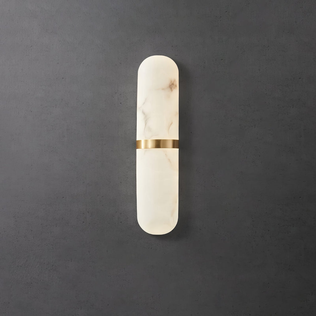 Alabaster Pill Wall Light, Hardwired Wall Sconce, detail 38