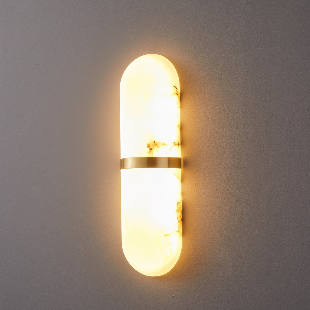 Alabaster Pill Wall Light, Hardwired Wall Sconce, detail 40