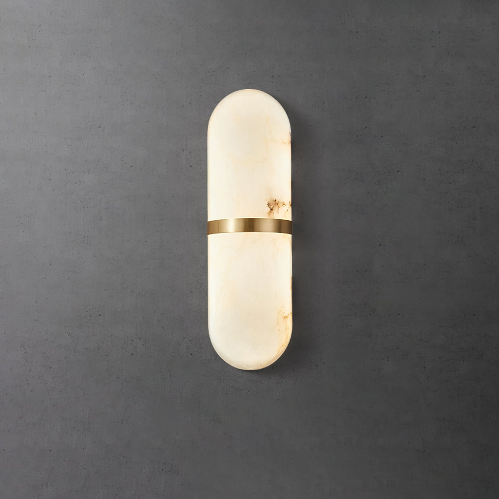 Alabaster Pill Wall Light, Hardwired Wall Sconce, detail 45