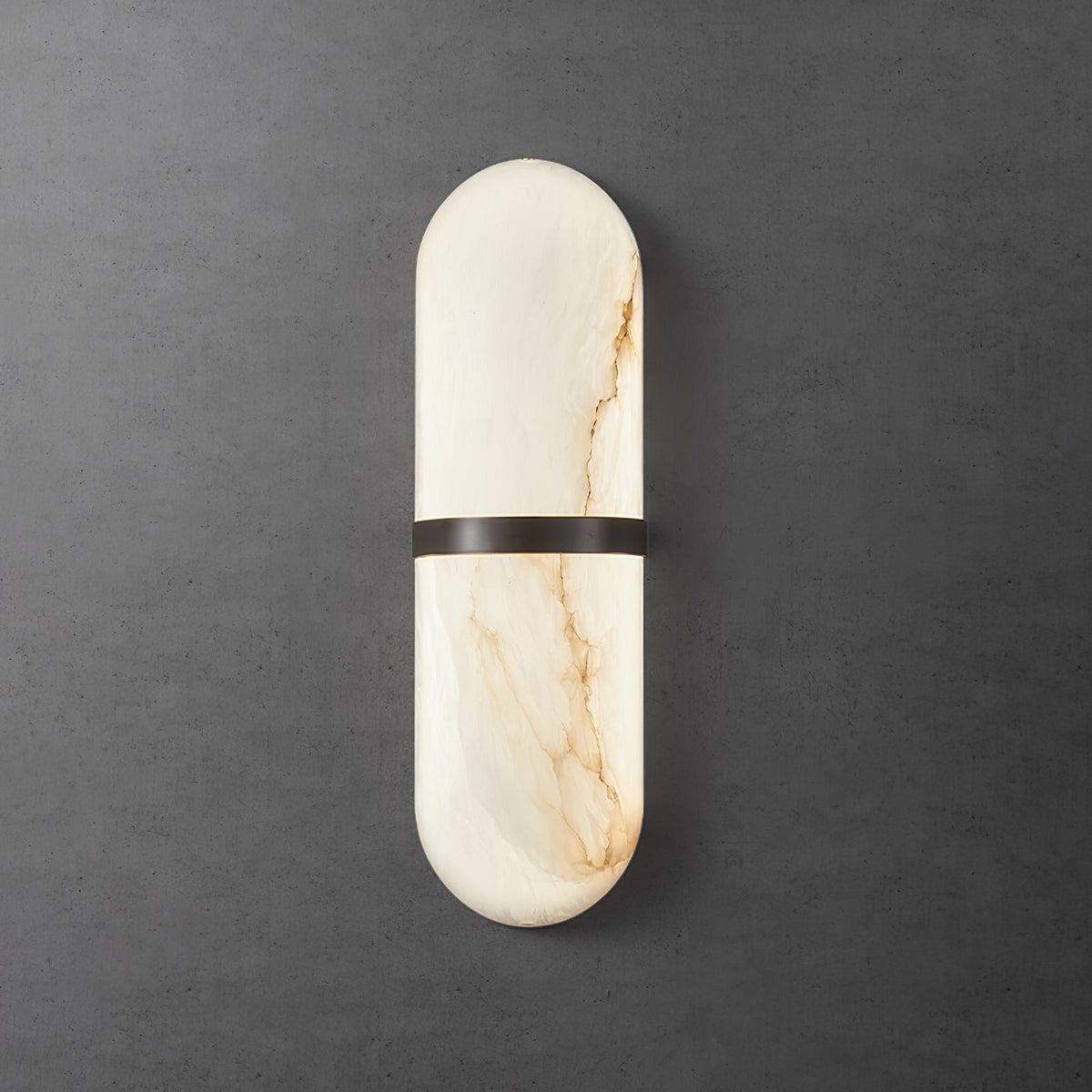 Alabaster Pill Wall Light, Hardwired Wall Sconce, detail 29