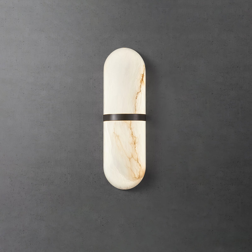 Alabaster Pill Wall Light, Hardwired Wall Sconce, detail 46