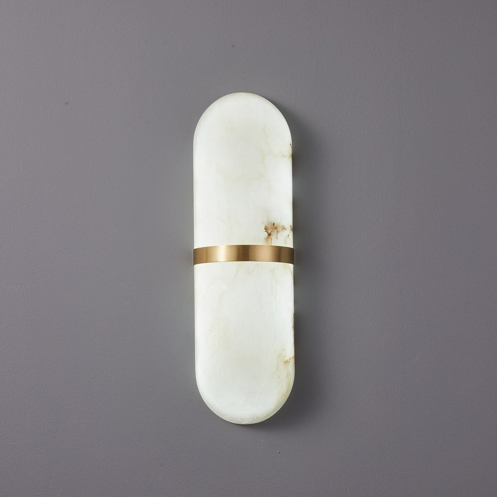 Alabaster Pill Wall Light, Hardwired Wall Sconce, detail 31