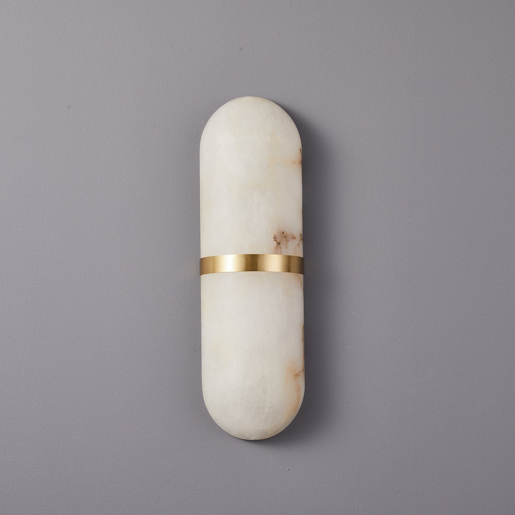 Alabaster Pill Wall Light, Hardwired Wall Sconce, detail 32