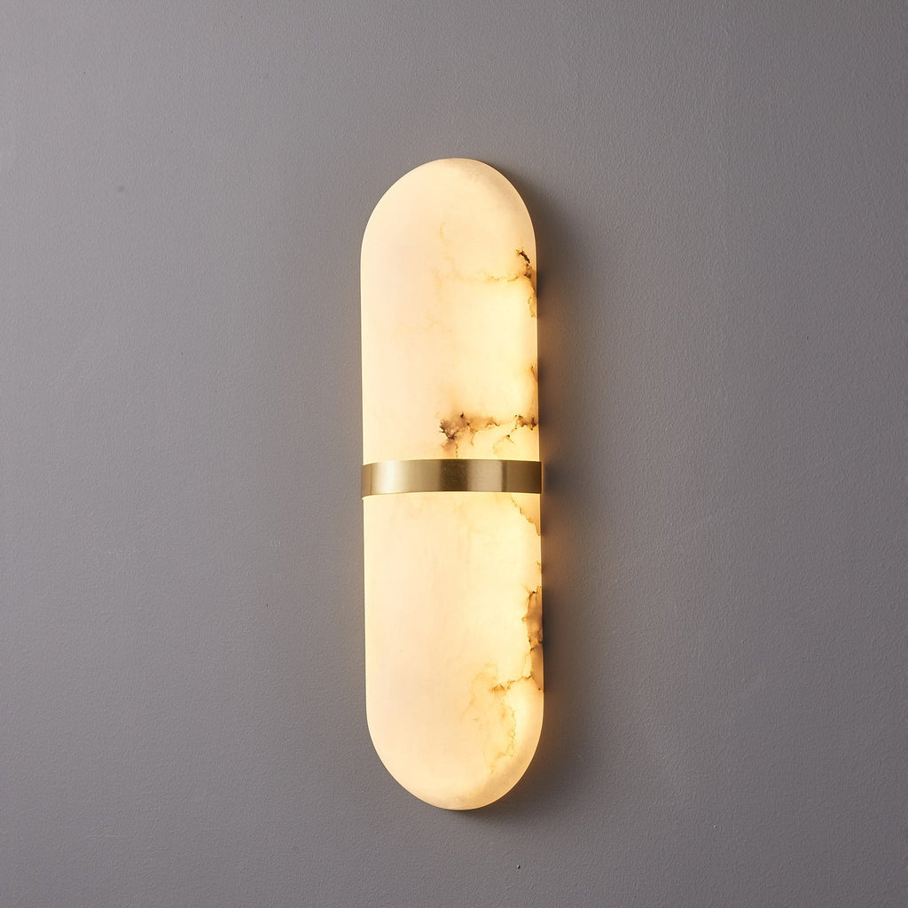 Alabaster Pill Wall Light, Hardwired Wall Sconce, detail 44