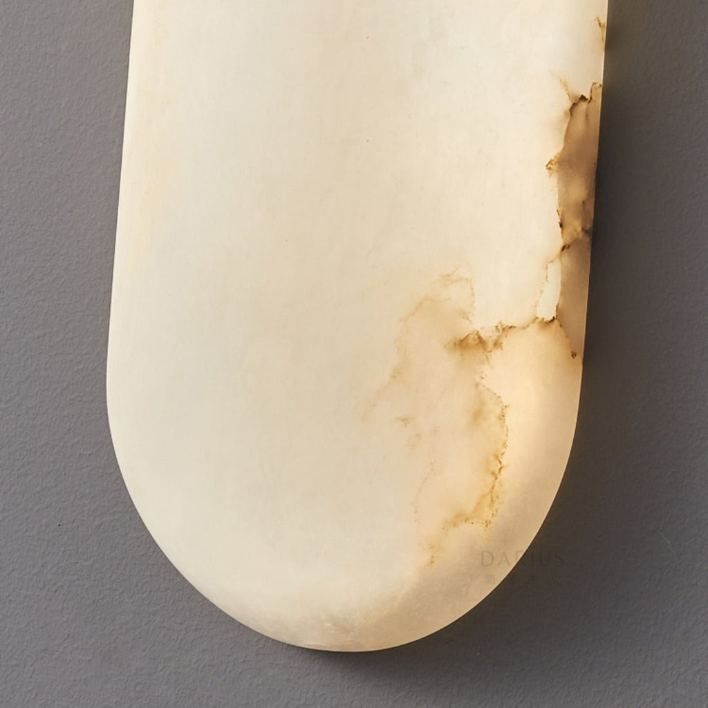 Alabaster Pill Wall Light, Hardwired Wall Sconce, detail 11