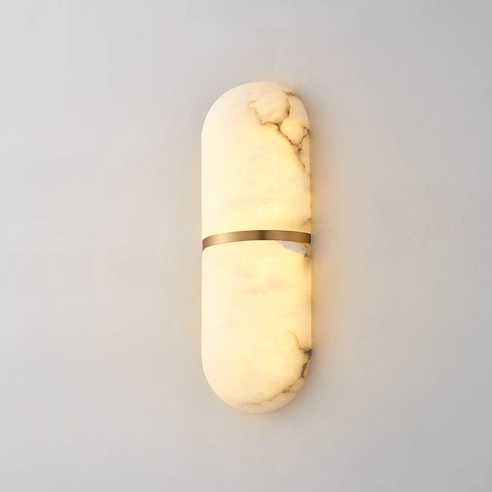 Alabaster Pill Wall Light, Hardwired Wall Sconce, detail 13